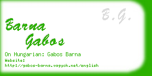 barna gabos business card